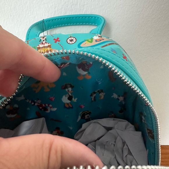 Loungefly Disney Sensational Pirates Characters Mini Backpack Teal One Size New - Picture 8 of 10